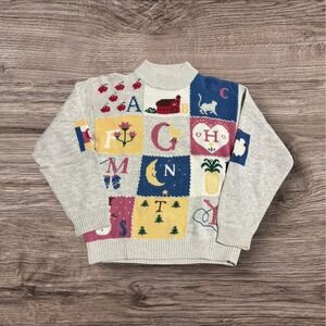 Vintage Woolrich Sweater Size M  Cream Country High Crew Neck Sweater‎ Patches